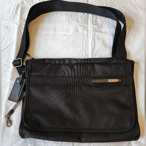 Tumi Black Nylon Small DFO Flap Messenger Bag